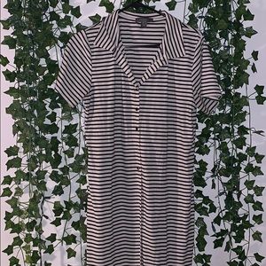 A stripe collared button down dress